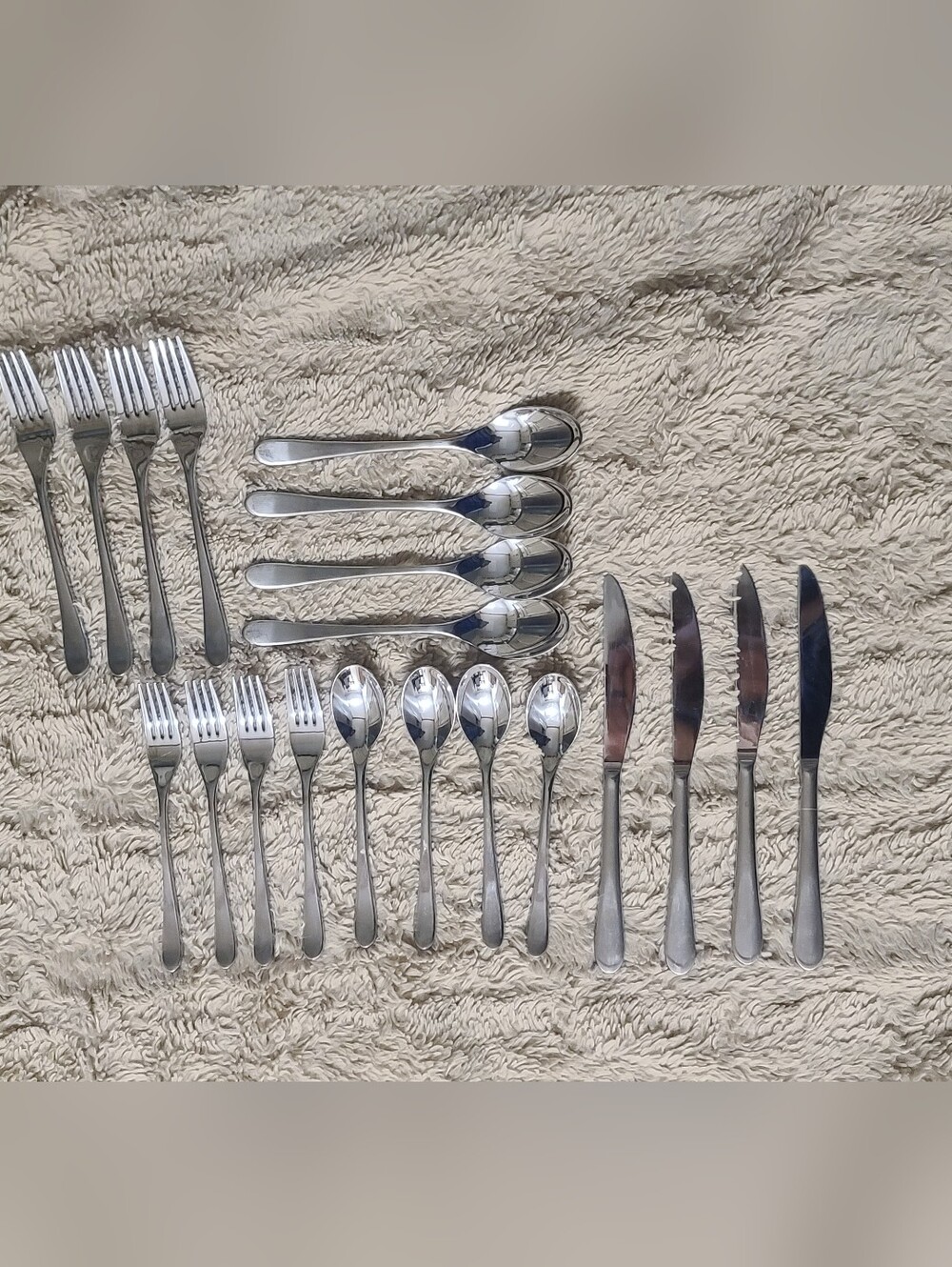 Mikasa 20 Piece Brynley Satin Silver Forged Stainless Steel Flatware Set